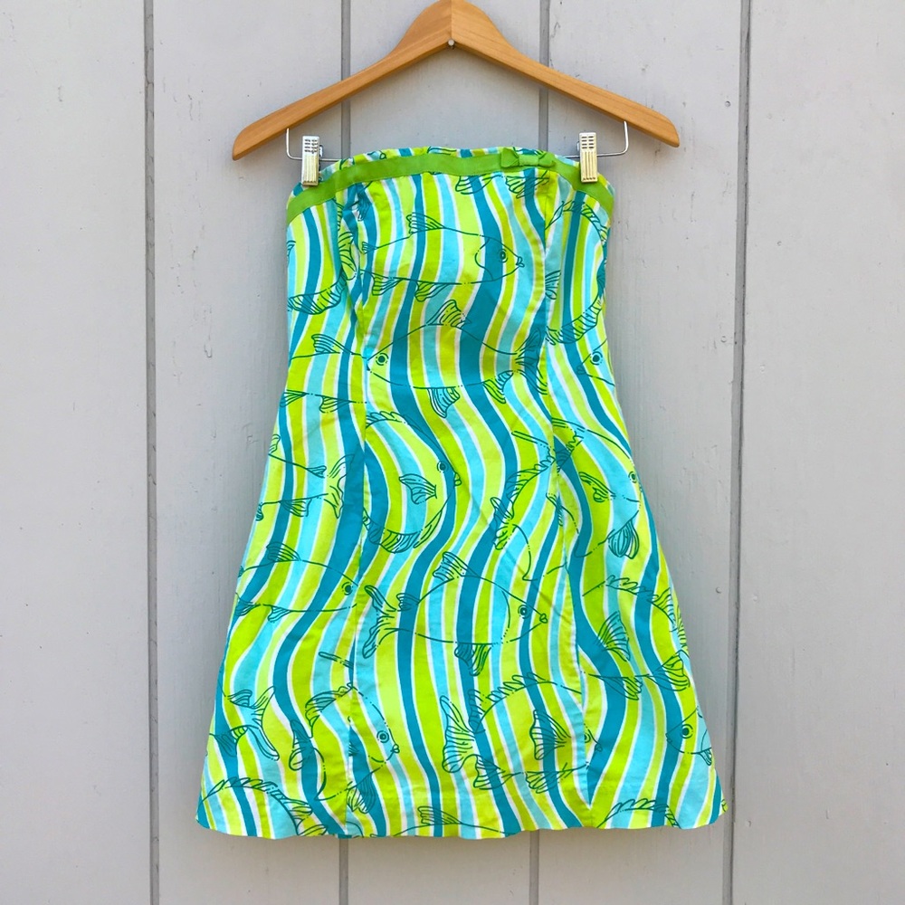 Lilly Pulitzer Vintage Making Waves Fish Dress